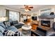 Cozy living room with a fireplace, hardwood floors, and a comfortable seating area at 7083 Leopard Dr, Lone Tree, CO 80124