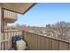 Balcony with storage and a view of the neighborhood, offering outdoor space for storage at 1313 Steele St # 606, Denver, CO 80206