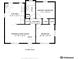 Home floor plan showing layout of kitchen, bedrooms, living areas and bathroom at 2621 S Federal Blvd, Denver, CO 80219