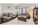 Comfortable living room with carpet, featuring plush sofas and bay windows for natural light at 6367 Xavier St, Arvada, CO 80003