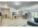 Open living area features wood-look floors, dining area, and a convenient kitchenette at 234 Carroll Ln, Breckenridge, CO 80424