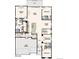 Main level floor plan featuring three-car garage, open kitchen and great room at 13695 Emerald Lake St, Parker, CO 80138