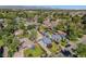 Aerial view displays homes with large yards, mature trees, and mountain views on a sunny day at 4635 Teller St, Wheat Ridge, CO 80033