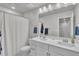 Bright bathroom featuring dual sinks, modern fixtures, and ample counter space at 8145 Monte Vista Cir, Littleton, CO 80125