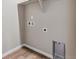 A functional laundry area features modern hookups and durable flooring, ready for appliances at 4284 Gozzer Ranch Dr, Elizabeth, CO 80107