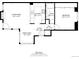 Detailed floor plan showcasing the layout of the living room, kitchen, bath, bedroom, dining area, and foyer at 2296 S Pitkin Way # A, Aurora, CO 80013
