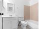 Bathroom featuring a toilet, vanity, and shower/bath creating a simple and functional space for daily routines at 5721 W 92Nd Ave # 52, Westminster, CO 80031