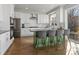 Modern kitchen with white cabinets, a center island with seating, and stainless steel appliances at 2755 Geneva St, Denver, CO 80238