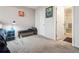 Comfortable bedroom with neutral carpet and closet at 480 S Marion Pkwy # 901, Denver, CO 80209