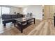 Comfortable living room with modern furniture and sliding glass door at 480 S Marion Pkwy # 901, Denver, CO 80209