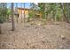 View of the backyard with trees surrounding the property, providing privacy and a connection with nature at 1673 Sinton Rd, Evergreen, CO 80439