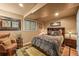 Cozy bedroom features warm colors, soft lighting, and a comfortable bed for a restful retreat at 1673 Sinton Rd, Evergreen, CO 80439