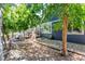 Landscaped backyard with decorative rock and mature trees offering ample shade at 1038 Mircos St, Erie, CO 80516