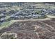 Community aerial view featuring residential homes, manicured lawns and shrubbery at 788 Alumroot St, Castle Rock, CO 80104