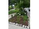 Beautifully landscaped yard with mulch, lush plants, river rock, and colorful flowers at 26155 E Euclid Dr, Aurora, CO 80016