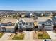 This aerial view showcases the home's location in a well-planned community with mountain views at 2853 Black Canyon Way, Castle Rock, CO 80109