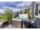 Outdoor hot tub with jets, situated near landscaping, providing a relaxing retreat at 5251 Silver Hare Ct, Castle Rock, CO 80104