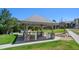 Outdoor gazebo with tables in a well-maintained community park at 14700 E 104Th Ave # 1105, Commerce City, CO 80022