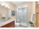 Modern bathroom with glass-enclosed shower, stylish vanity, and neutral tones at 1824 Pearl St # B, Boulder, CO 80302