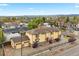 Aerial shot showcasing the home's well-manicured surroundings, landscaping and architectural details at 4190 W Alameda Ave, Denver, CO 80219