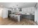 Modern kitchen with white upper cabinets, gray lower cabinets, a large island, and stainless steel appliances at 8767 Chase Dr # 195, Arvada, CO 80003