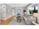 Bright living room with hardwood floors, neutral paint, and large windows, offering a cozy ambiance at 2735 S Dahlia St, Denver, CO 80222