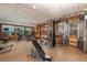 Well-equipped fitness center with treadmills, elliptical, and weight machines for a complete workout at 1521 Ski Hill Rd # 8318, Breckenridge, CO 80424