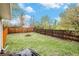 A large fenced backyard with green grass and mature trees at 3065 W 80Th Ave, Westminster, CO 80030