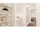 Bathroom with a shower/tub combo, linen closet, and modern vanity at 22311 E 38Th Pl, Aurora, CO 80019