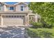 Welcoming two-story home with stone accents, a spacious two-car garage, and a well-maintained lawn at 6187 Wescroft Ave, Castle Rock, CO 80104