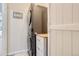 Convenient laundry area with modern stacked washer and dryer at 6187 Wescroft Ave, Castle Rock, CO 80104