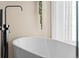 Close-up of elegant soaking tub with matte black faucet at 1271 Berganot Trl, Castle Pines, CO 80108