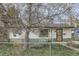 Charming single-story home featuring a fenced yard, decorative door, and a mature shade tree in the front at 925 Quitman St, Denver, CO 80204