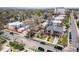 Aerial view of a residential area showcasing modern homes, tree-lined streets, and neighborhood layout at 1833 E Jewell Ave, Denver, CO 80210
