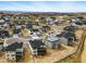 Aerial view of a new residential development showcasing modern homes and community layout at 5698 Farrier Pt, Castle Rock, CO 80104