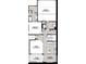 Detailed floor plan showcases the layout of the first floor including living room, dining area and attached garage at 11568 Dewey St, Parker, CO 80138
