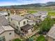 Aerial view of a neighborhood and manicured backyards at 15547 W Vassar Ave, Lakewood, CO 80228