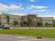 Front view of Mountain Vista Elementary School building, showcasing its modern architecture and landscaping at 21833 E Quincy Pl, Aurora, CO 80015