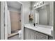 Clean bathroom with updated vanity and shower at 1049 S Walden Way # 155, Aurora, CO 80017