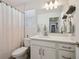 This is a bathroom with a shower/tub combination and stylish vanity at 10207 Xanadu St, Commerce City, CO 80022