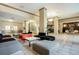 Well-designed lobby boasts ample seating and stylish lighting fixtures at 1020 15Th St # 7A, Denver, CO 80202