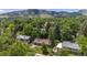 Scenic aerial view of the neighborhood with stunning mountain backdrop at 3545 Cloverleaf Dr, Boulder, CO 80304