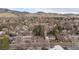 Panoramic aerial shot of a residential area with mountain views at 3545 Cloverleaf Dr, Boulder, CO 80304