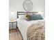 Detailed view of bedroom decor featuring a queen bed and stylish side tables at 3545 Cloverleaf Dr, Boulder, CO 80304