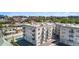 Aerial view of the apartment building showing garage entrances and surrounding urban landscape at 277 N Broadway # 403, Denver, CO 80203