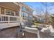 Backyard patio featuring a fire pit and comfortable seating area at 3431 Fantasy Pl, Castle Rock, CO 80109