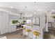 Well-lit kitchen with stainless steel appliances, island with barstool seating, and pendant lights at 1333 Elati St # 1, Denver, CO 80204