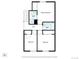 Second floor floorplan shows hall, bath and two bedrooms including a Primary bedroom at 9816 Garwood St, Littleton, CO 80125