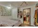 Comfortable bedroom with a ceiling fan and an ensuite bathroom at 1243 Gaylord St # 410, Denver, CO 80206