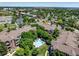 A bird's eye view of the condo complex with a pool, lush green landscaping, and surrounding suburban neighborhood at 2428 W 82Nd Pl # 1D, Westminster, CO 80031